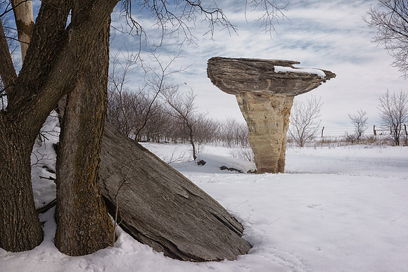 Mushroom Rock and Snow, Image 1