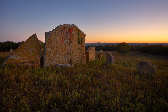 Dusk at Prairie Henge